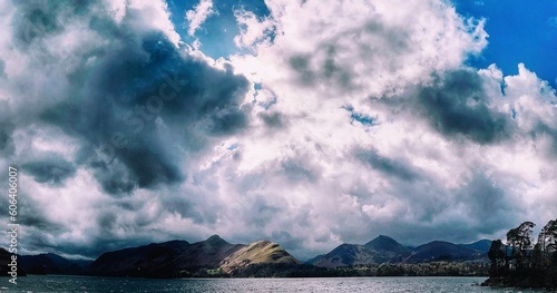 Stampa su tela clouds over the lake