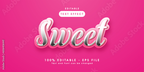 sweet silver pink text effect