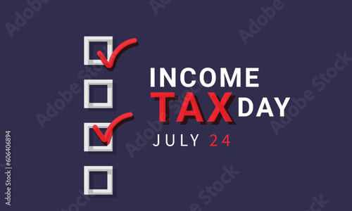 income tax day. background, banner, card, poster, template. Vector illustration.