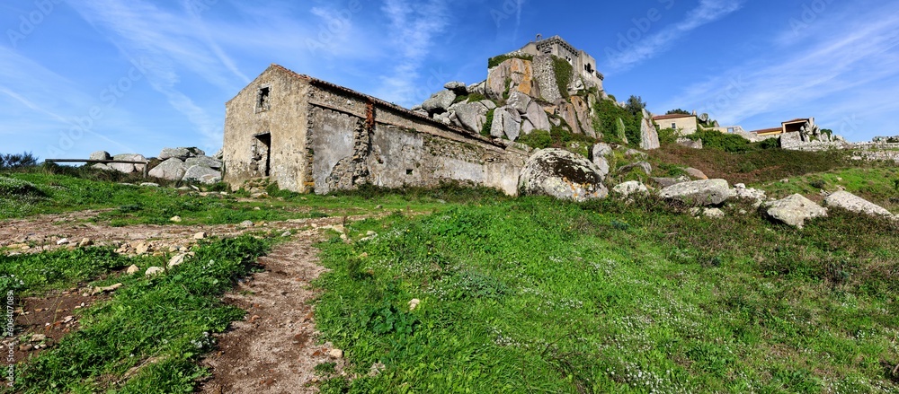 Landscape near the old ruins of the Sanctuary of Peninha in Sintra, Portugal