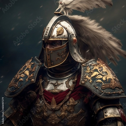 Polish knight hussar photo