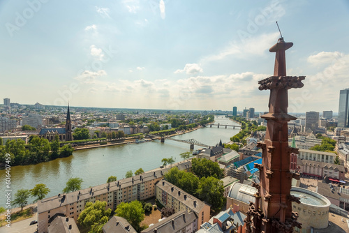 View of the cityscape of Frankfurt from Alte Nikolaikirche, Frankfurt, Germany photo