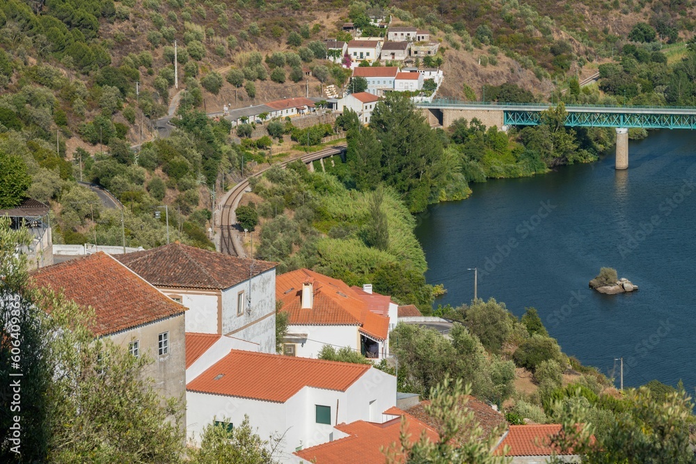 Landscape from the village of Belver to the Tagus River, in the municipality of Gaviao, Portugal.