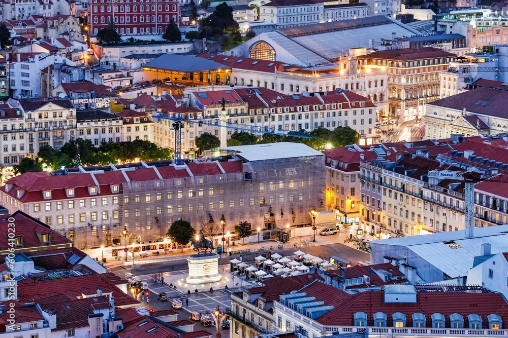Skyline of Lisbon in the evening. Portugal.