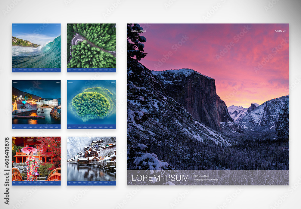 Square 2024 Calendar Stock Template Adobe Stock