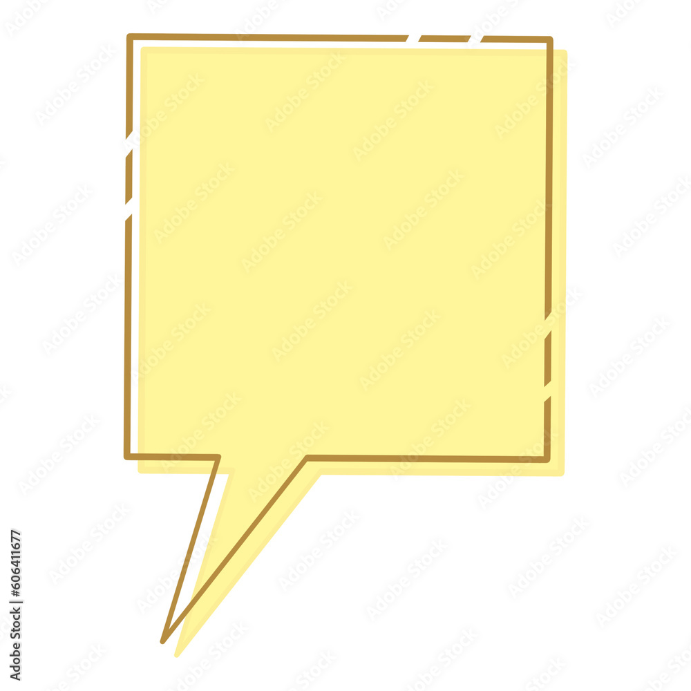 Yellow Speech Bubble Icon, Text Box or Dialogue Box 