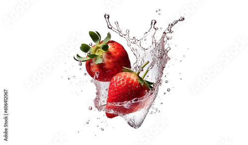 strawberry in water splash. Generative AI