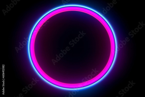 Neon Ring Pink Blue  Abstract background  Ai Generative
