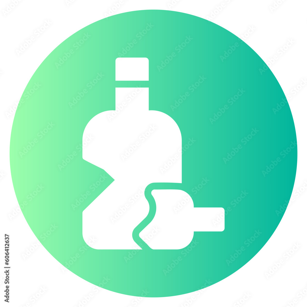 broken bottle gradient icon broken bottle gradient icon