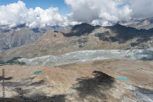 Aerial landscape of the mesmerizing Gorner Glacier