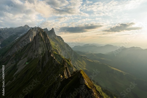 Breathtaking view of the Alpstein massif with the Santis summit