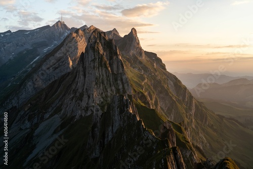 Breathtaking view of the Alpstein massif with the Santis summit