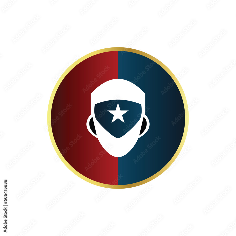 man profile shield symmetrical gaming symbol logo vector illustration template design man profile shield symmetrical gaming symbol logo vector illustration template design