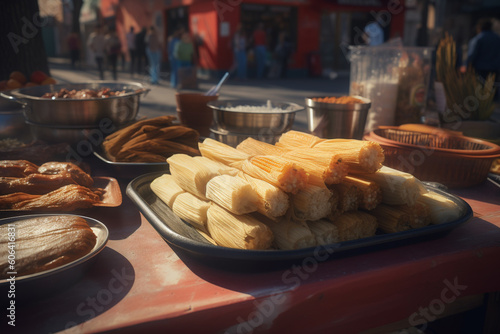 street mexican food tamale festival, ai generation photo
