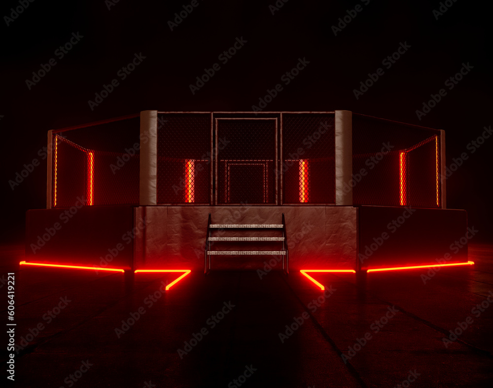 Futuristic Neon MMA Ring Futuristic Neon MMA Ring