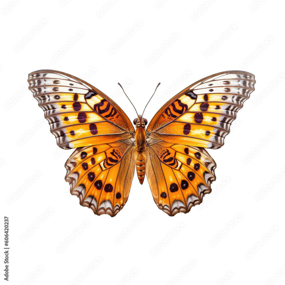 Fototapeta premium Great spangled fritillary butterfly - Speyeria cybele. Transparent PNG. Generative AI