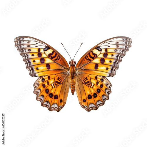 Great spangled fritillary butterfly - Speyeria cybele. Transparent PNG. Generative AI