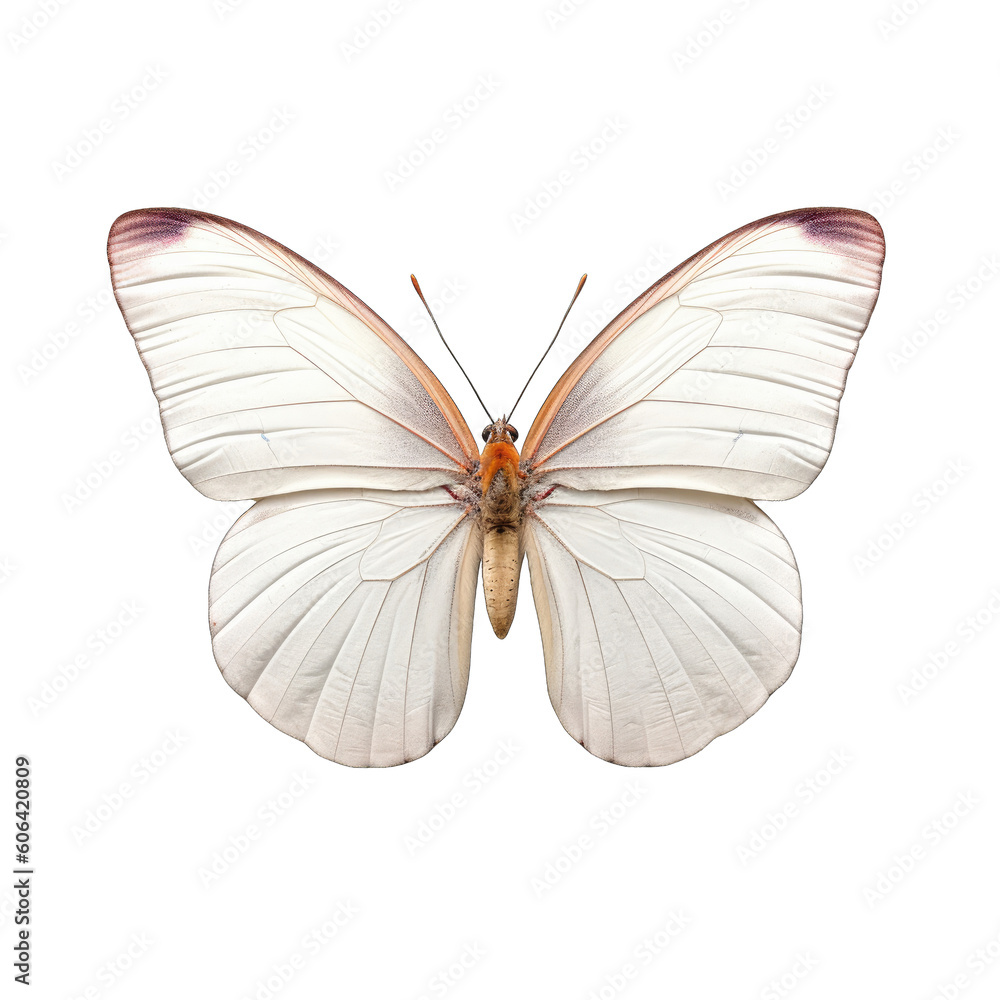 Naklejka premium Small white butterfly - Pieris rapae. Transparent PNG. Generative AI