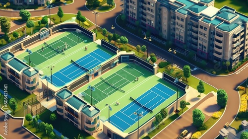  tennis court with a goal, ai generative