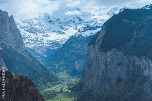 Mesmerizing shot of Lauterbrunnen Breithorn of the Bernese Alps