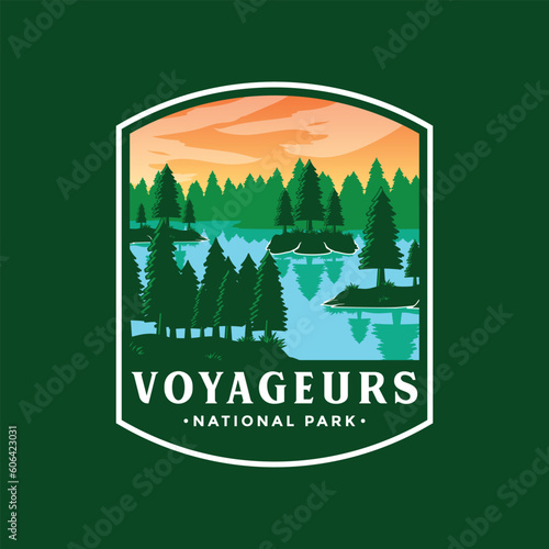 Voyageurs National Park Emblem Patch Logo Design Illustrations.  photo