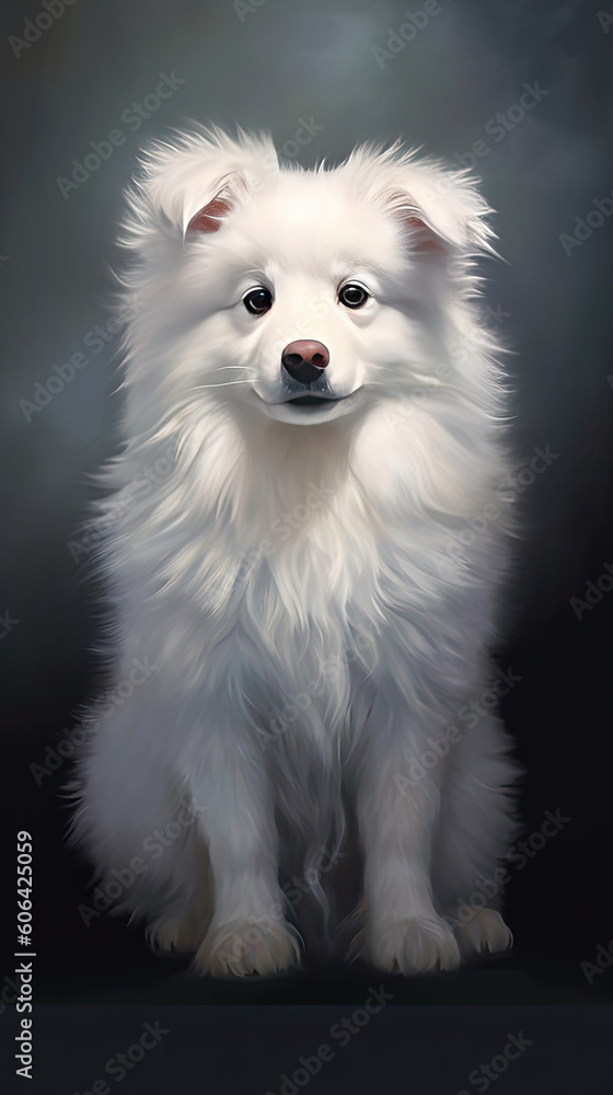 white pomeranian  dog, AI Generative