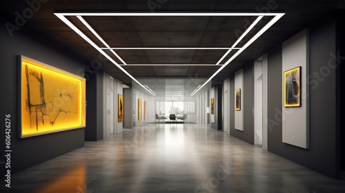 corridor in a building  Generative AI