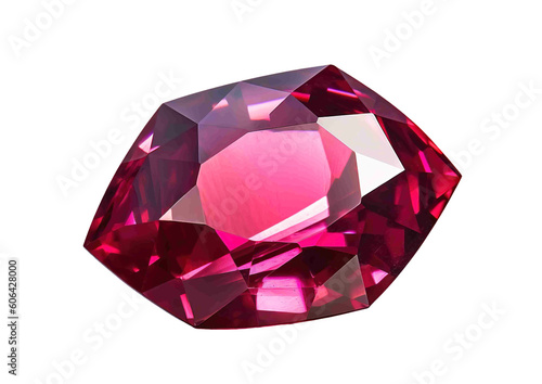 Ruby transparent background, png, red ruby stone isolated, generative ai