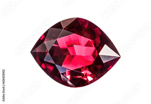 Ruby transparent background, png, red ruby stone isolated, generative ai