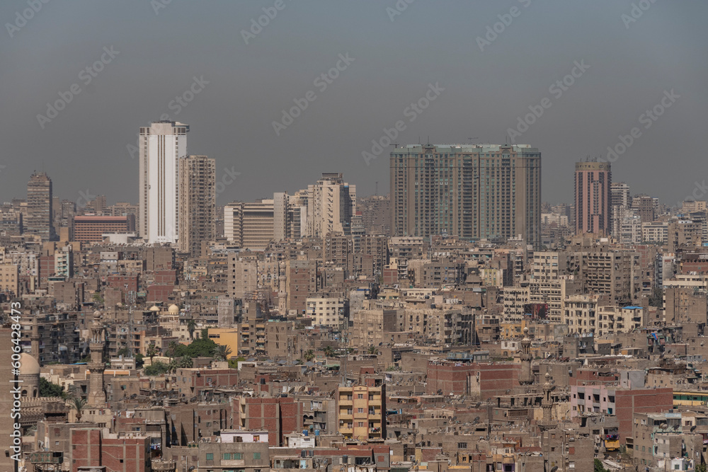 Vista panorámica aerea de la ciudad del El Cairo, Egipto. 
