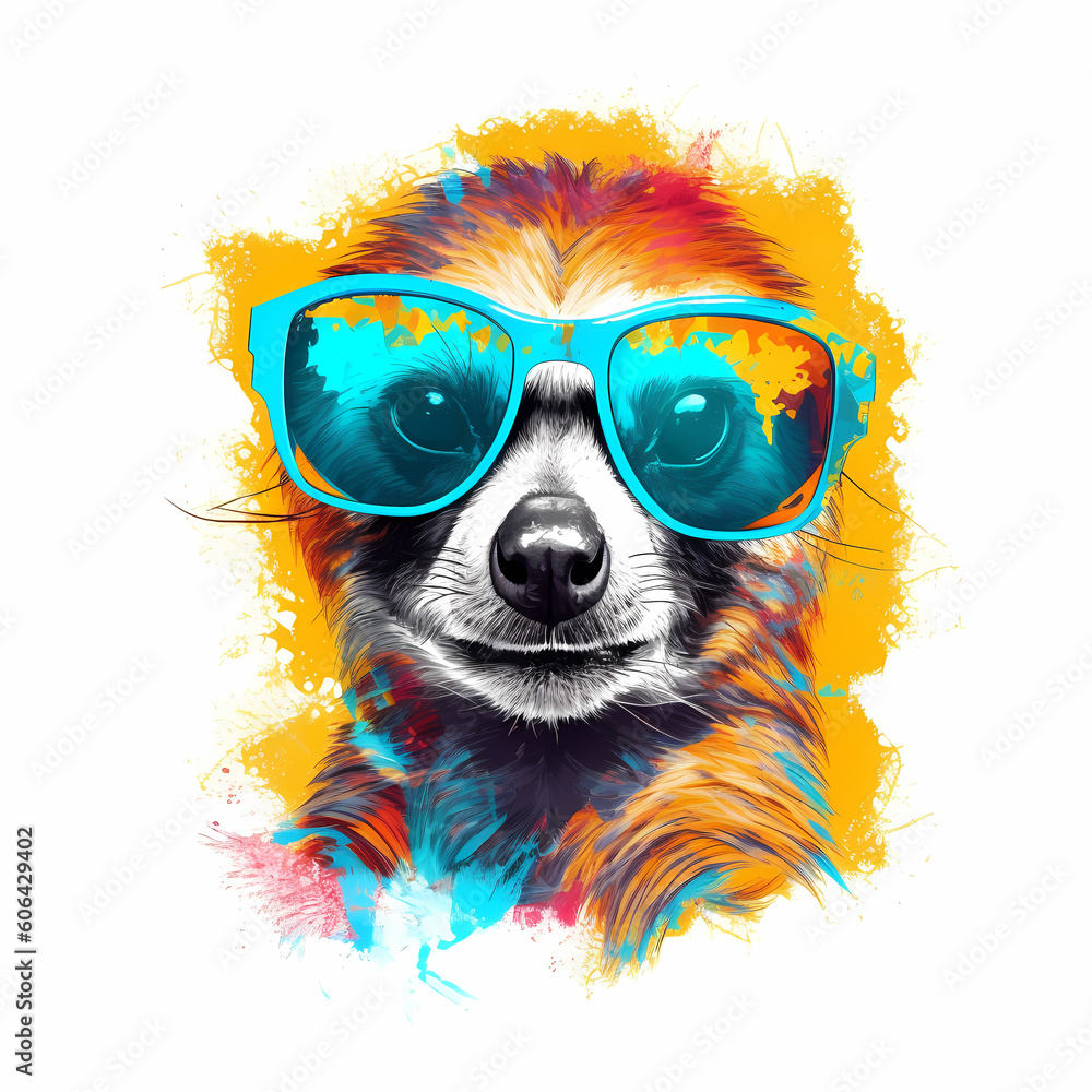 Cool racoon with shades