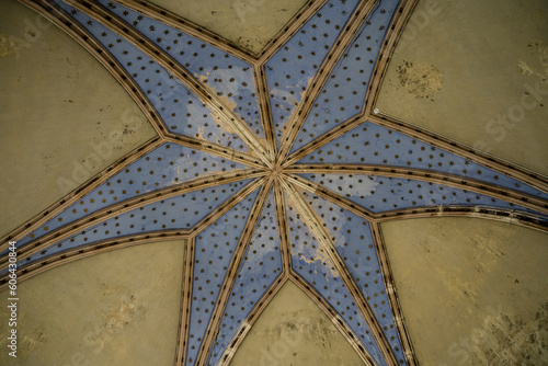 the ceiling ornament star in an old church © Adomoniis