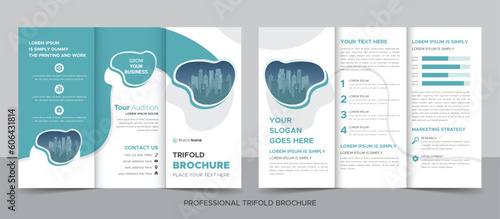 Creative corporate modern business trifold brochure template, trifold layout, letter, a4 size brochure. photo