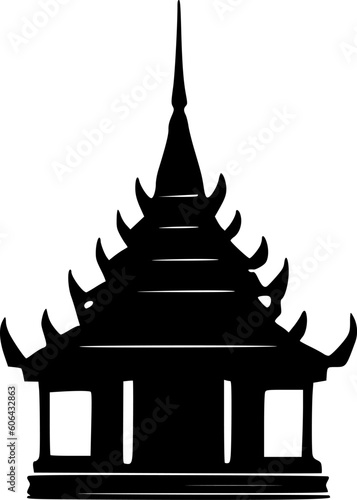 black and white of temple icon