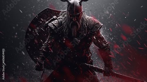 Viking Warrior, Generative AI, Illustration © emir