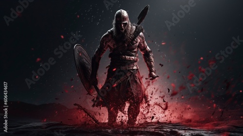 Viking Warrior, Generative AI, Illustration © emir