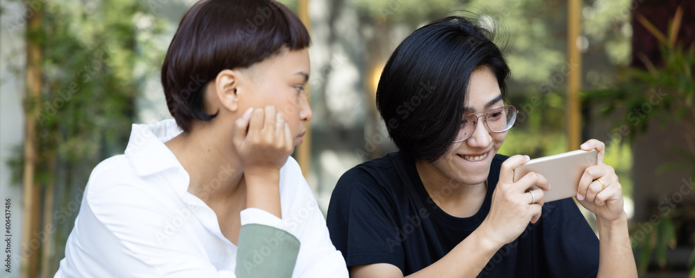 lgbt couple having lifestyle problem with game addiction lgbt couple having lifestyle problem with game addiction