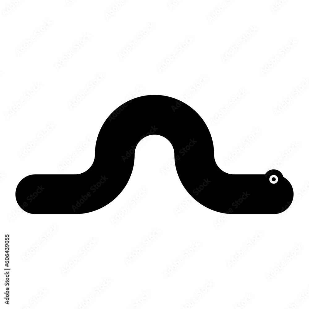 Creeping worm earthworm crawling invertebrate creep creature helminth parasite pest crawl angleworm icon black color vector illustration image flat style Creeping worm earthworm crawling invertebrate creep creature helminth parasite pest crawl angleworm icon black color vector illustration image flat style