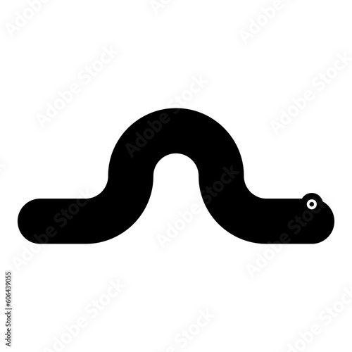 Creeping worm earthworm crawling invertebrate creep creature helminth parasite pest crawl angleworm icon black color vector illustration image flat style
