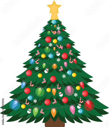 Christmas tree decorations and decorations Art & Illustration