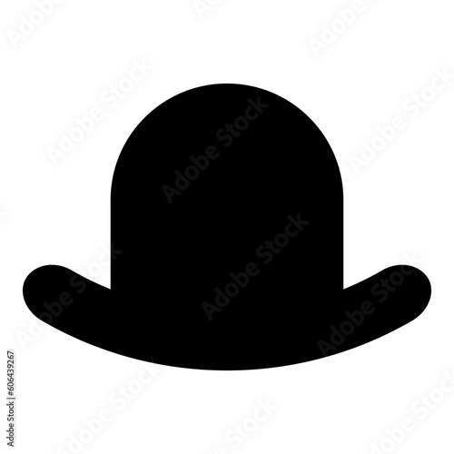 Old hat vintage bowler gentleman headwear male elegant fedora homburg-hat stingy brim top-hat icon black color vector illustration image flat style