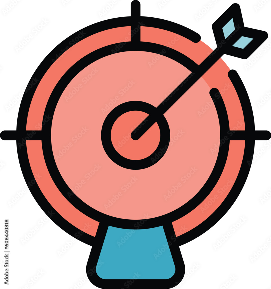 Goal realization icon. Outline Goal realization vector icon for web design isolated on white background color flat Goal realization icon. Outline Goal realization vector icon for web design isolated on white background color flat