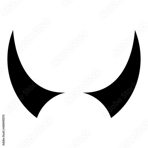 Horn of devil horns monster from hell Halloween carnival concept demon satan evil icon black color vector illustration image flat style