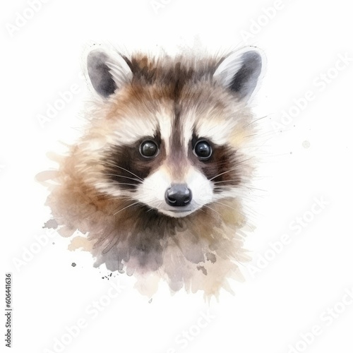 A human enhanced raccoon portrait with selective focus. (Generative AI)