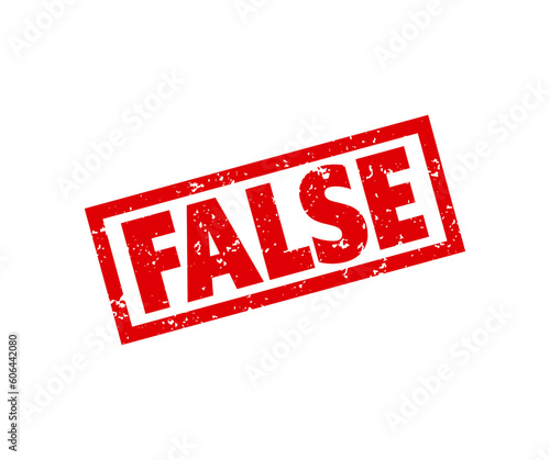False red square grunge stamp on white background. False square grunge sign vector design and illustration.
