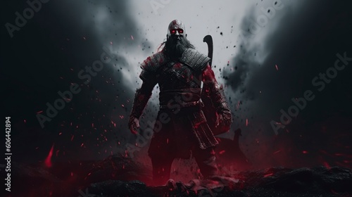 Viking Warrior  Generative AI  Illustration