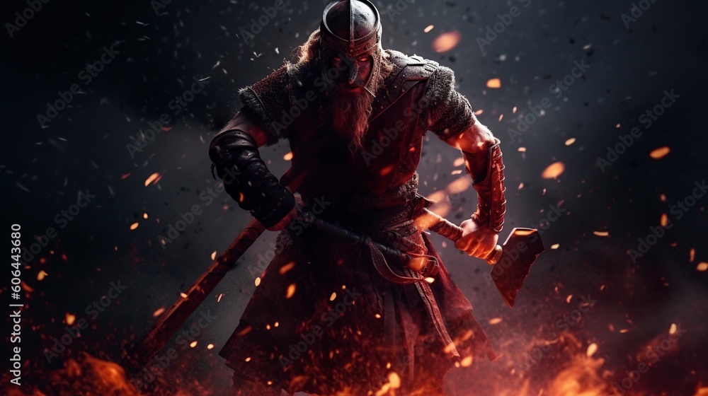 Viking Warrior, Generative AI, Illustration Viking Warrior, Generative AI, Illustration
