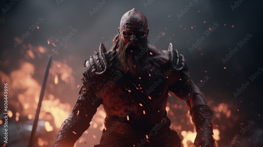 Viking Warrior, Generative AI, Illustration Viking Warrior, Generative AI, Illustration
