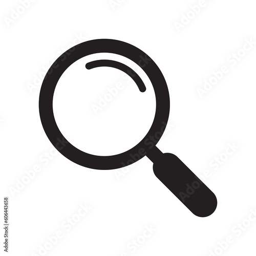 Magnifying glass icon, magnifier or loupe sign.