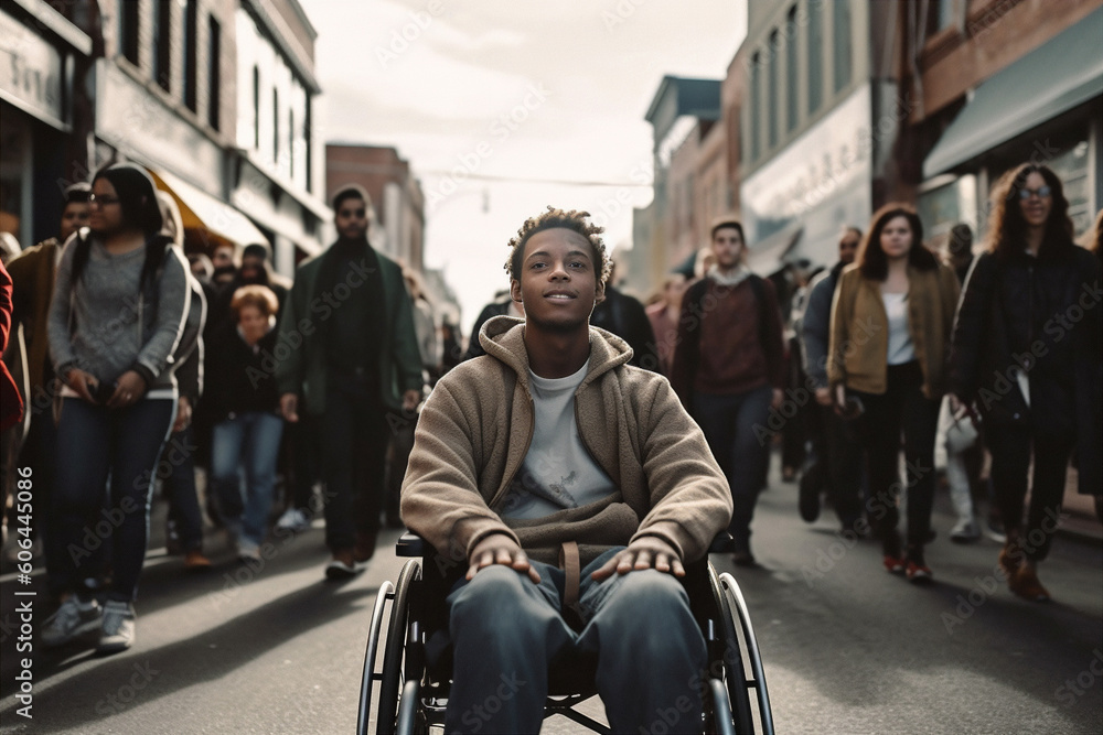 Life with a disability concept. Generative AI Life with a disability concept. Generative AI